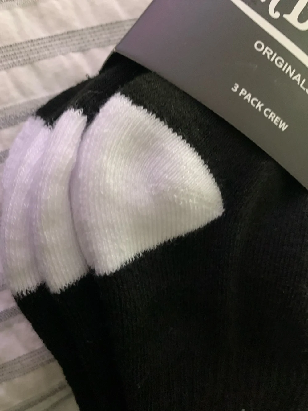 🆕- Von Dutch Black and White Crew Socks with Logo Script